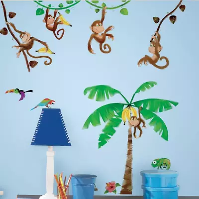 RMK1676SCS Monkey Business Peel And Stick Wall Decals  Brown • $16.15