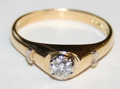 $322.06 • Buy Unusual Design Vintage 18ct Gold Natural Diamond Engagement Ring 0.10cts Size L 