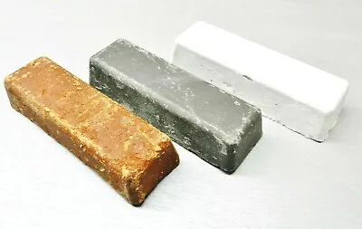 Polishing Buffing Compound Cut & Polish All Metals 3 Bars Tripoli Grey White 3Lb • $26.85