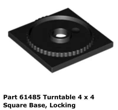 Lego 1x 61485 Black Turntable 4 X 4 Square Base Locking 8039 • $6.25