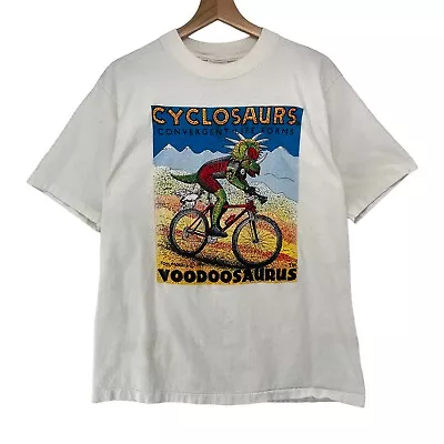 Vintage Tom Morris Cyclosaurs Voodoo Saurus Art 90s Graphic Tshirt Sz L Bike • $24.99