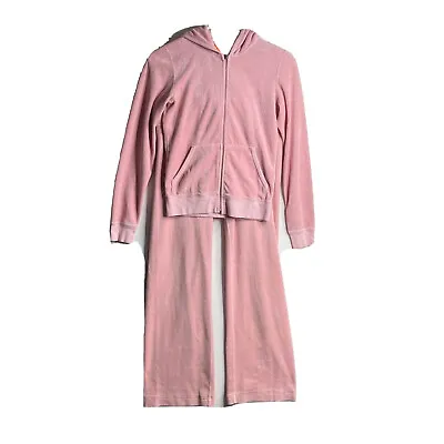 $254.99 • Buy Vintage Juicy Couture Pink Velour TrackSuit S Full Zip Jacket P Pants Flared Leg