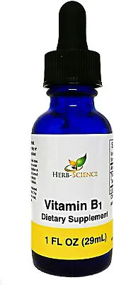 Liquid Vitamin B1 Thiamine Drops Alcohol-Free Extract - Herb-Science • $21.95