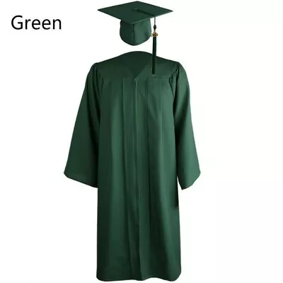 University Academic Graduation Gown Bachelors Dress Cap Hat Matte Tassel Set • £31.98
