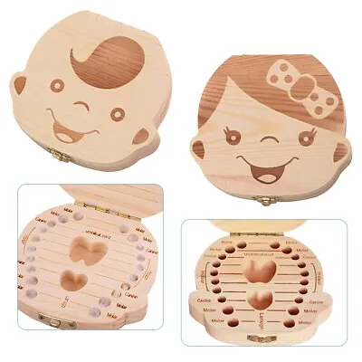 Baby Milk Teeth Keepsake Wooden Box Save Children Kids First Tooth Souvenir Gift • £5.49