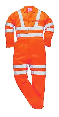 £35.55 • Buy Portwest Hi Vis Poly-cotton Coverall RIS Overall Boilersuit Work Wear RT42