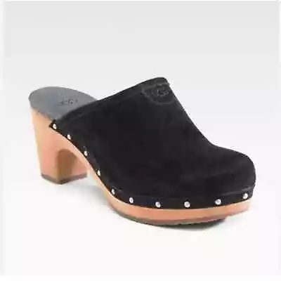 UGG ABBIE Black Suede Mule Clogs Size 7 Style 5772 • $49