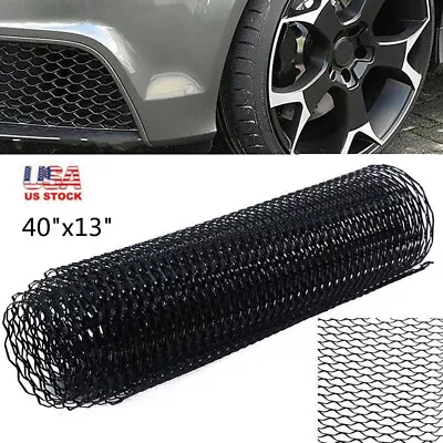 40''x13'' Aluminum Mesh Grill Cover Car Bumper Fender Hood Vent Grille Net Black • $11.39