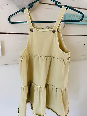 Zara 4-5 Years Girl Overall Dress Clips Buttons 110 Cm Lime Green • $13.95