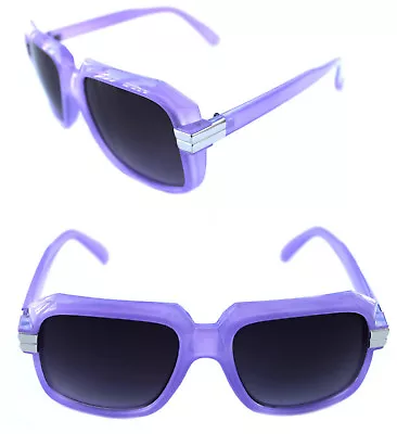 Men's Hip Hop 80's Vintage 607 Sunglasses Retro RUN DMC Purple Silver Frame  • $12.95