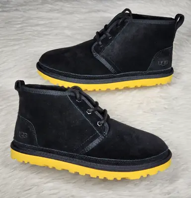 UGG Neumel Chukka Suede Fur Lined Boots Triple Classic Black Yellow Men Sz 13 • $69.95