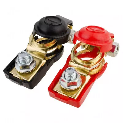 1 Pair Car Battery Brass Copper Terminal Clamp Clips Connector Negative Positive • $9.99