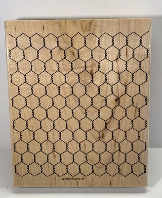 $14.99 • Buy Stampin' Up! CHICKEN WIRE 5 X 6 Wood Mount Rubber Stamp Background 1999 Unused