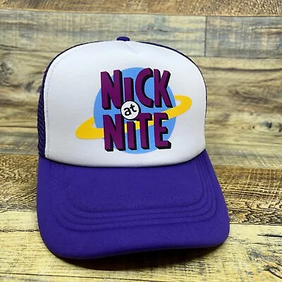 Nick At Nite Unisex Trucker Hat Purple Snapback Retro 80s Logo Sitcom Ball Cap • $19.99