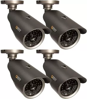 4 Pack Q-See Weatherproof Security Camera 120ft Night Vision QM6006B-4 - BLACK • $89