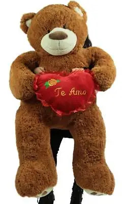 Te Amo Giant 5 Foot Brown Teddy Bear Soft I Love You Plush Holds Romantic Heart • $199.99
