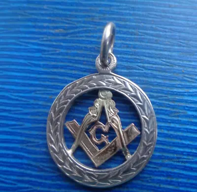 Vintage Sterling Silver & Gold Masonic Fob Medal Or Pendant C.1920 • £74.99