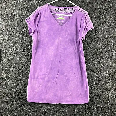 Earth Yoga Top Women Size XXXL. Purple Organic Cotton Sustainable  Lace Detail • $12.99
