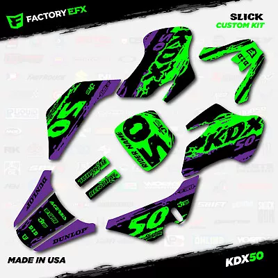 Purple & Green Slick Camo Racing Graphics Kit Fits 03-06 Kawasaki Kdx50 Kdx 50 • $39.99