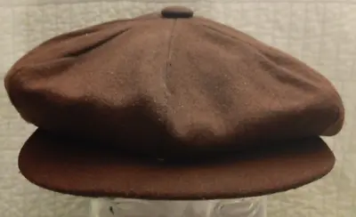 Vtg Men's Lg Brown Newsboy Cabbie Hat Cap • $12