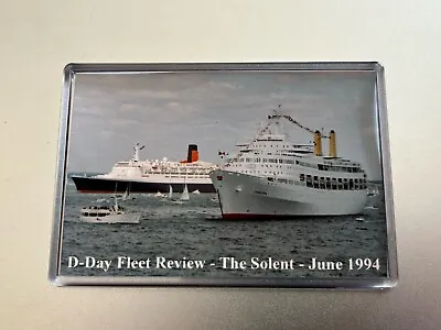 P&O Cruises CANBERRA Cunard QE2 Solent Fleet Review 1994 Photo Fridge Magnet • £2.75