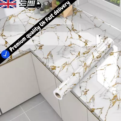 Self Adhesive Kitchen Worktop Covering Vinyl Wrap Cupboard Door Marble Stickers • £11.99