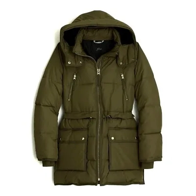 J Crew XXL Women's Puffer Jacket Olive Winter Coat • $59.99