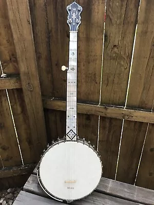 5 String Banjo Antique Mother Of Pearl Fingerboard Rare • $337