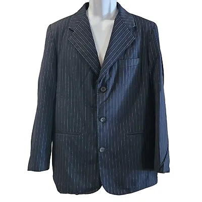 Men's Van Heusen Navy Blue Pinstripe Blazer Sports Coat Jacket Size 20 DR Made • $24.99
