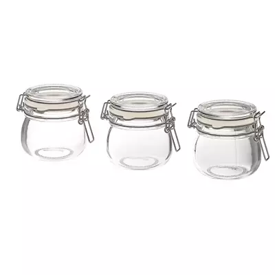 Small Mason Glass Jars Spice Herb Jam Mini Clip Top Airtight Bottles Ikea Korken • £9.67