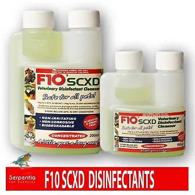 F10 SCXD Veterinary Disinfectant And Cleanser | For Pet Reptiles Birds Mammals • £17.99