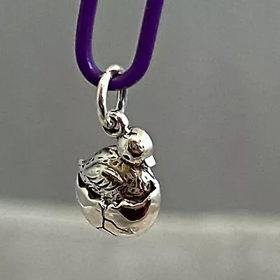 Teeny Tiny 925 Sterling Silver Hatching Baby Duck Charm 6x10mm Boxed New • $8