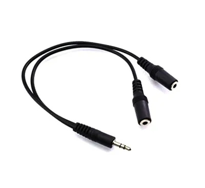 3.5mm Headphone Splitter Cable 2x1 Male To Female Audio Jack Lead Auxiliary Cord • £3.99