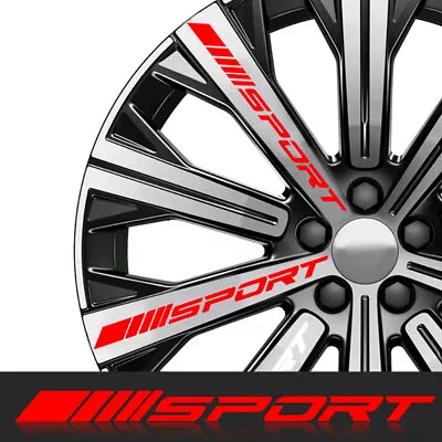 4x SPORT Logo Car Rims Wheel Hub Racing Stickers Graphic Decoration Strip Trim • $3.29