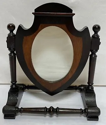 Antique Wood Easel Frame Vanity Dresser Top Mirror Frame Stand Fits 5 X4  • $41.65