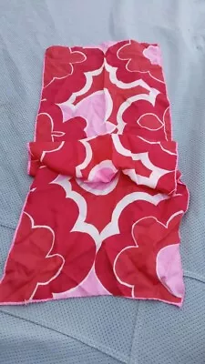 Vintage Vera Neumann Silk Scarf Red Pink Unique Geometric Pattern 15x44 $4 SHIP! • $15