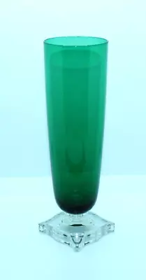 Seneca 903 Glass Emerald Green Slim Jim 8.5  Tall Clear Base Tumbler • $15