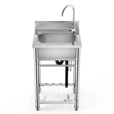 Utility Kitchen Sink Standing Stainless Steel Commercial Restaurant Laundry Sink • $179.99