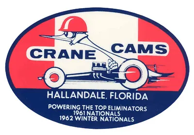 VINTAGE Crane Cams NHRA Drag Racing Funny  Hot Rod Decal Sticker • $3.99