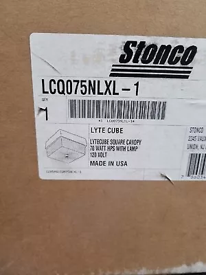 Stonco Lcq075nlxl-1-lyte Cube Square Canopy 70w Hps Sodium 120v Ceiling Fixture • $59.99