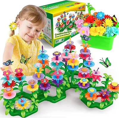 Flower Garden Building Toys For Kids 3 4 Year Old Stacking Game Pretend Playset • $77.25