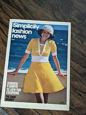 Simplicity May 1974 Fashion News Brochure Booklet T Shirts Bare Midriff Knits • $5