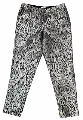 Joe Browns Trousers Gold & Black Jacquard Patterned Tapered Womens Uk 10 Vgc #1 • £13.99