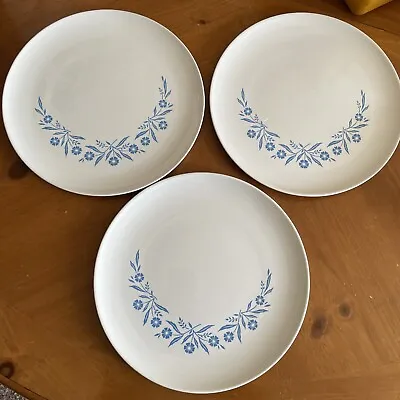 Lot Of 3 Vintage Centura By Corning Blue Cornflower Dinner Plates 10 Diam • $23.99