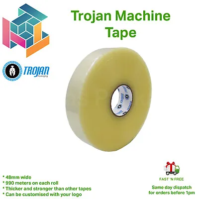Packaging Tape Rolls 48mm X 990m Clear Polyprop Solvent Adhesive Machine Tape • £239