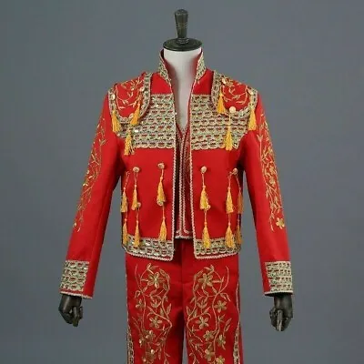 Men Spanish Matador Toreador Spain Bull Fighter Prince Costume Fancy Dress Multi • $107.48