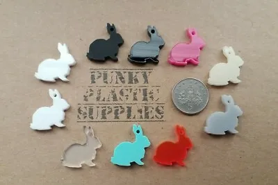 10 X Tiny Rabbit Acrylic Charms/jewellery Making/craft's/laser Cut/bunny • £2