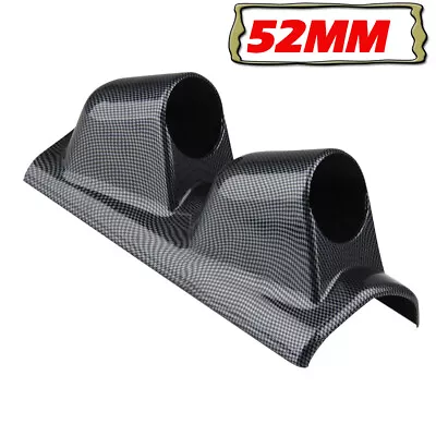 2  52mm Left Driver Carbon Fiber A Pillar Pod Dual Hole Gauge Holder Universal • $13.99