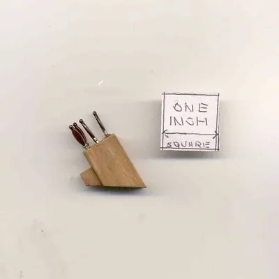 Knife / Block Set  - 1/12 Scale  Dollhouse Miniature  IM65407 Wood & Metal • $3.59