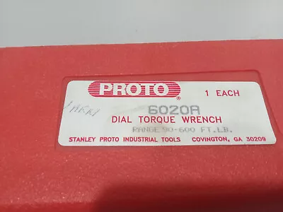 Proto 6020A 3/4  Drive 90 To 600 Ft Lbs Micrometer Torque Wrench With Case Used • $650